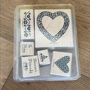 Stampin Up! EUC Hearts and Posies set of 6 2002